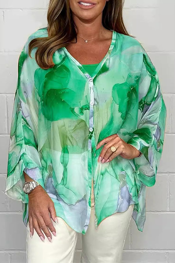 Zia - Blusa colorata a maniche lunghe con vestibilità ampia