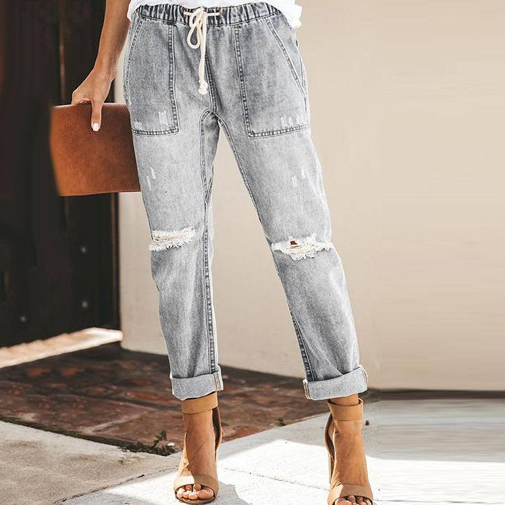 Doreen - Pantaloni jogger in denim casual