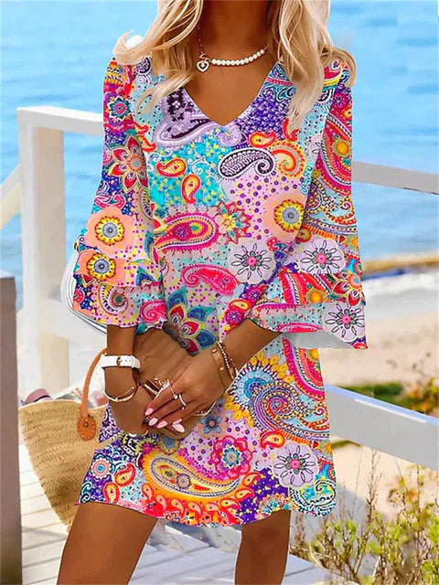 NAOMI - Abito con stampa colorata