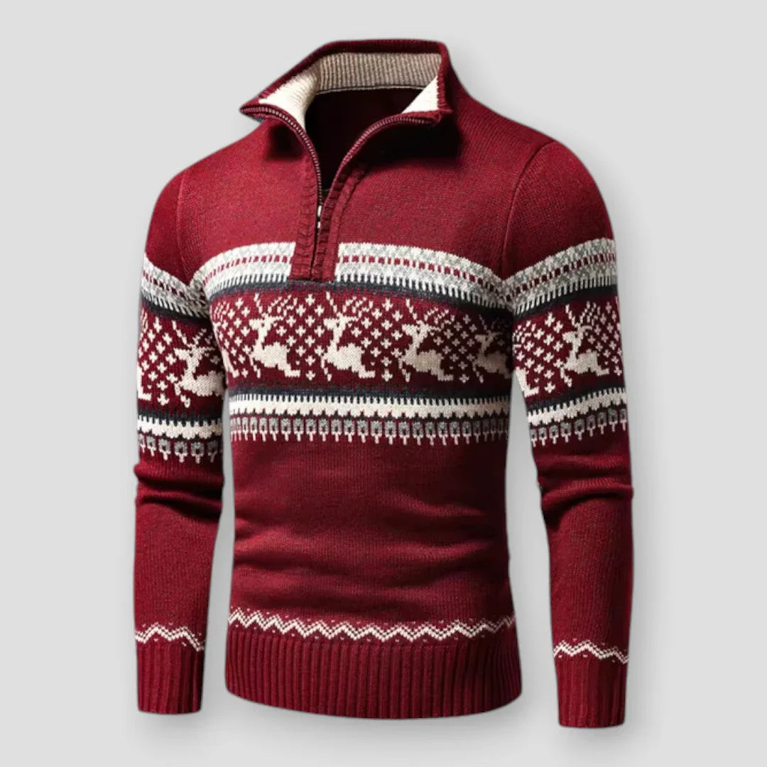 Joralph - Maglione in maglia con mezza zip