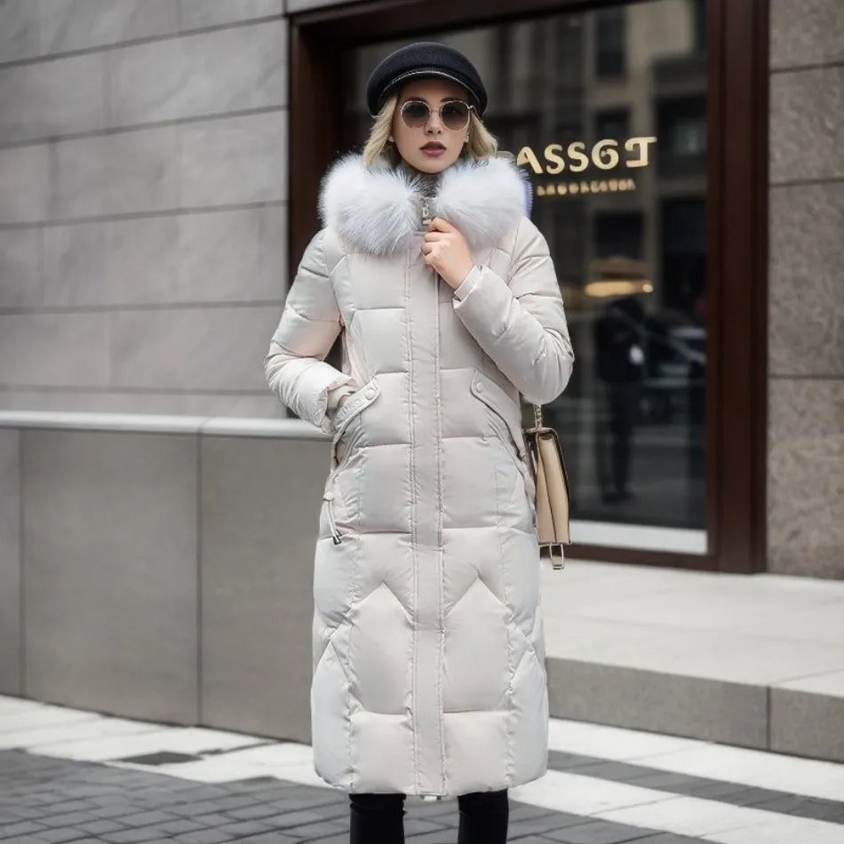 Navy - Caldo cappotto invernale esteso
