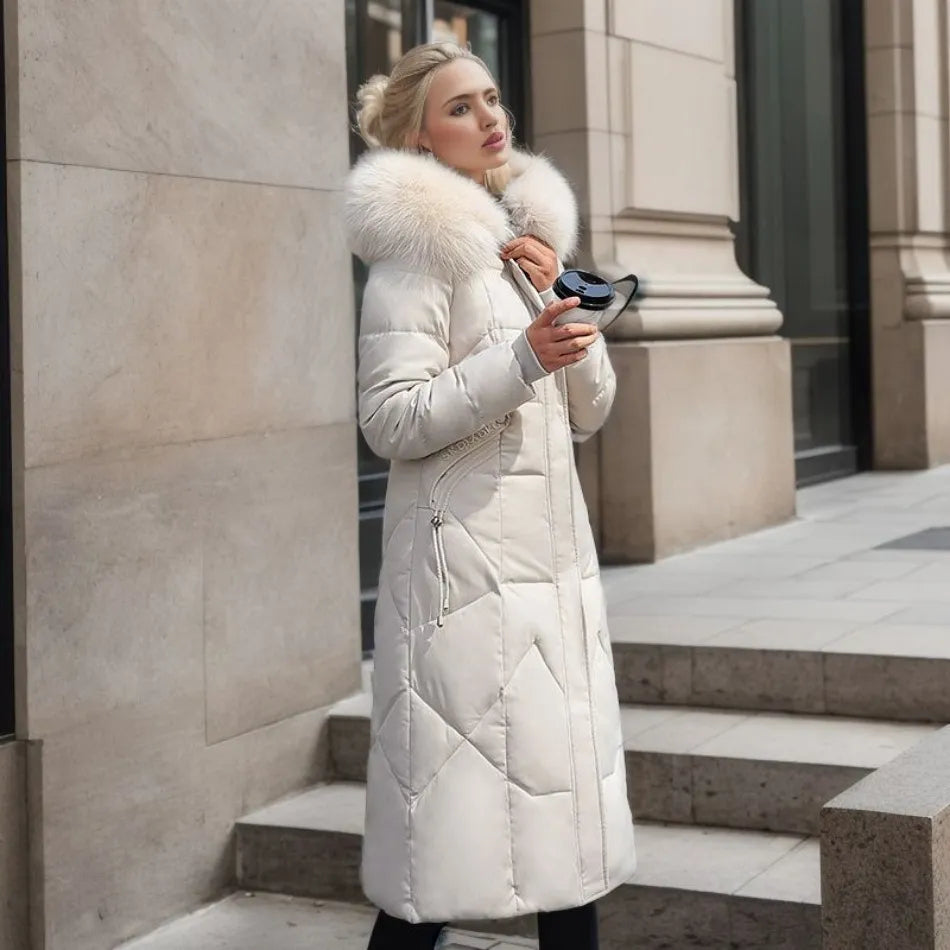 Navy - Caldo cappotto invernale esteso