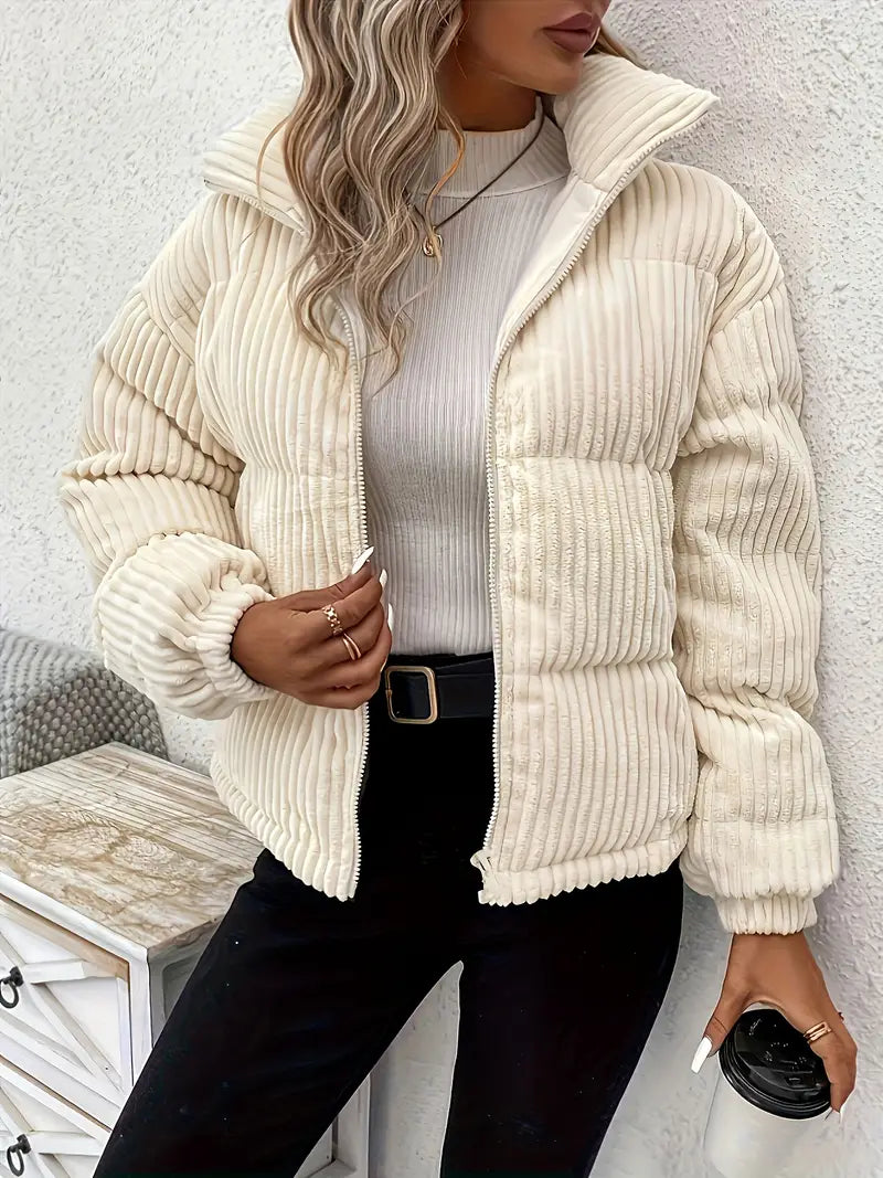 Letha - Cappotto a sbuffo con zip a coste