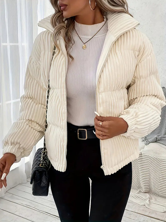 Letha - Cappotto a sbuffo con zip a coste