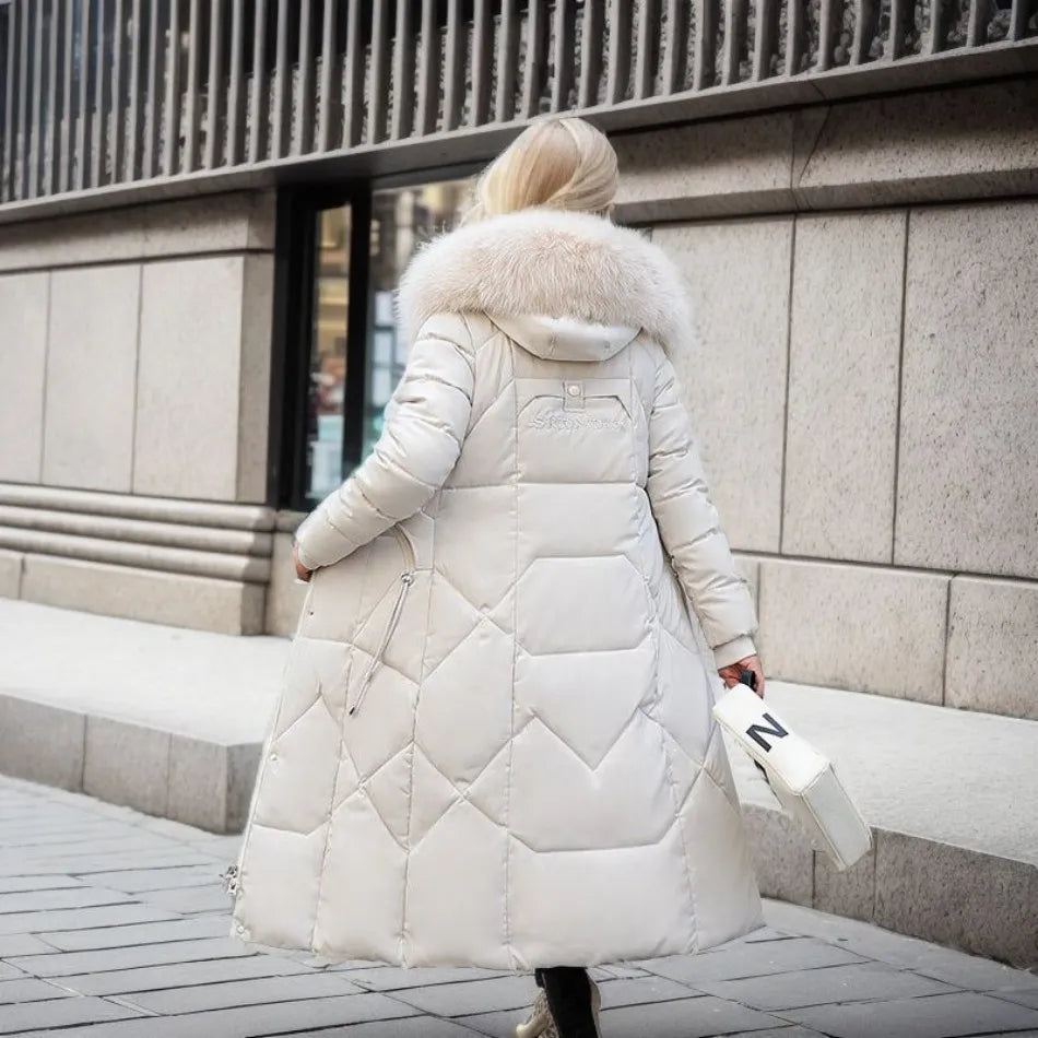 Navy - Caldo cappotto invernale esteso