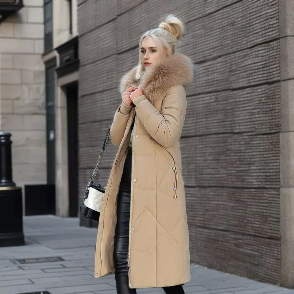 Navy - Caldo cappotto invernale esteso