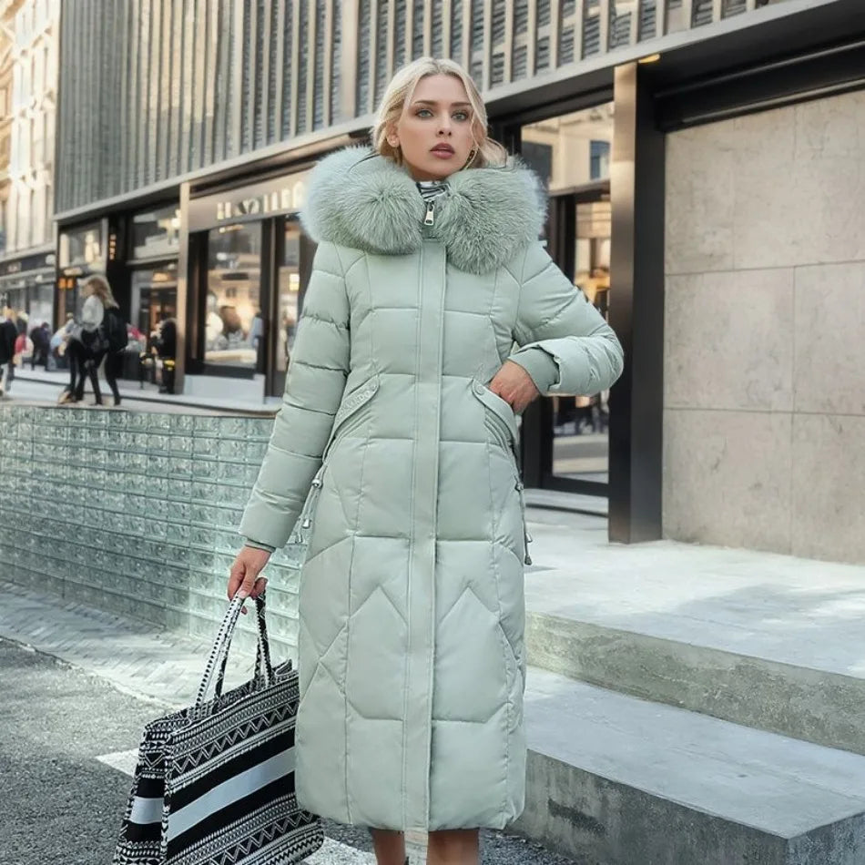 Navy - Caldo cappotto invernale esteso