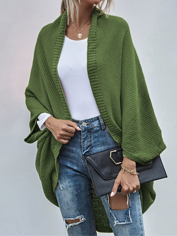Ricca - Cardigan oversize in maglia con maniche pipistrello