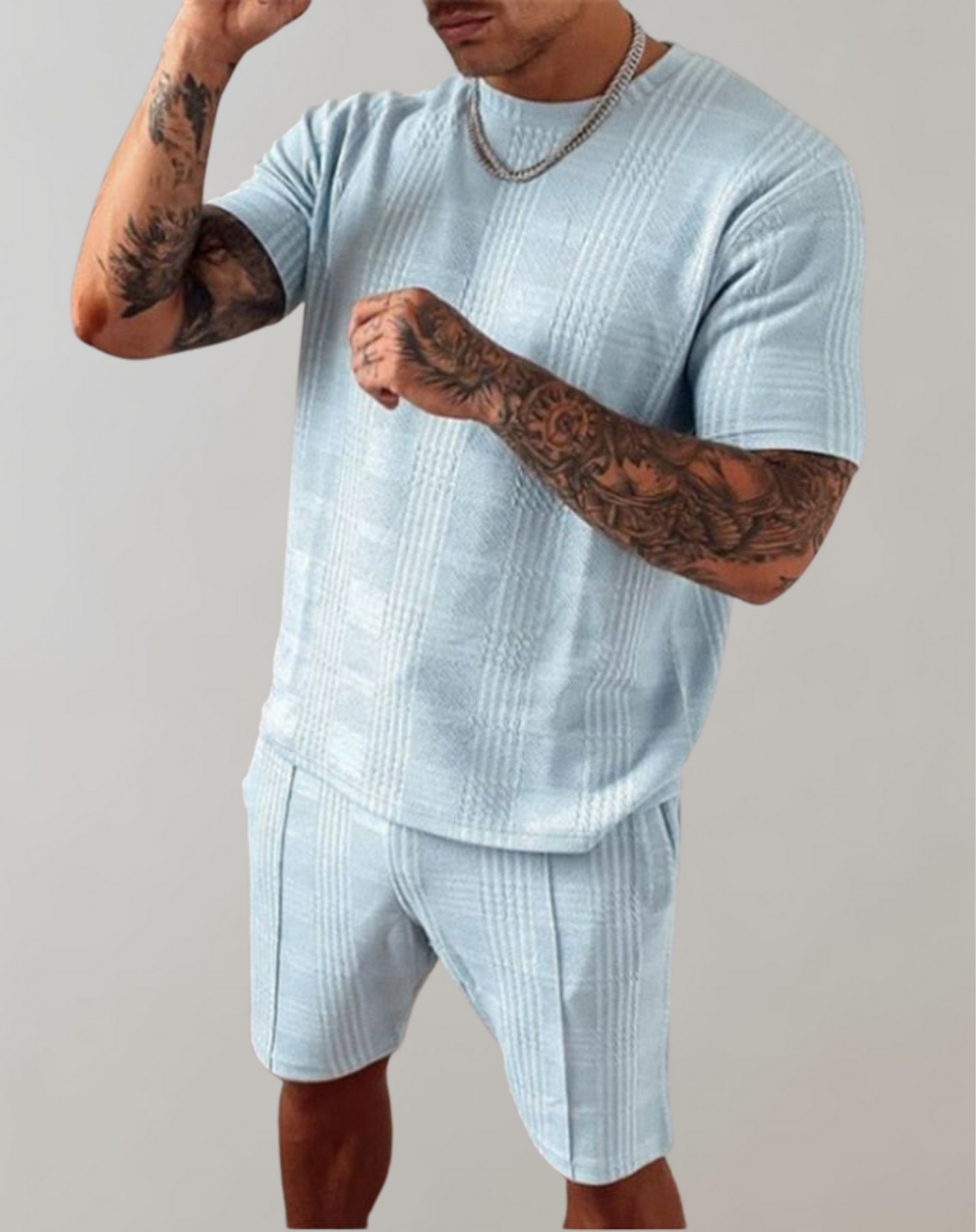 Jadiel - Completo con Camicia e Pantaloncini in Stile Casual