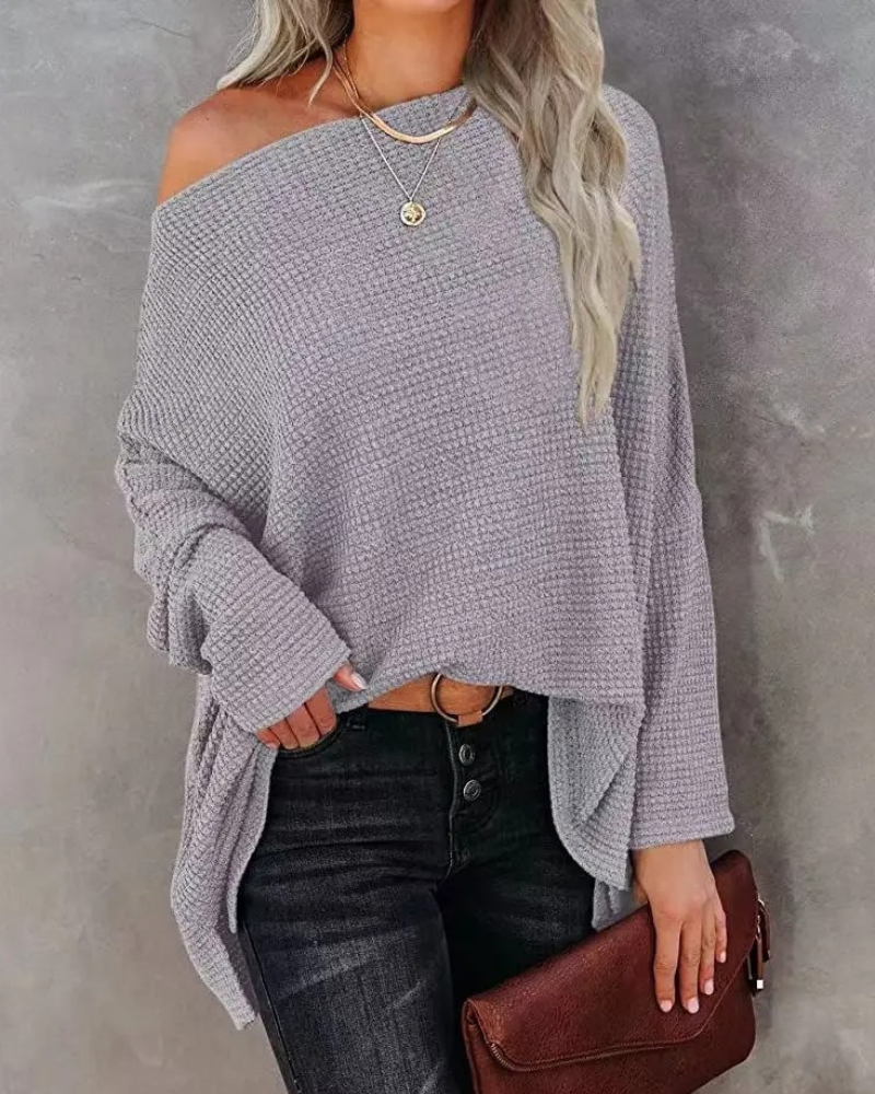 Madalyn - Maglione oversize in maglia con spalle scoperte