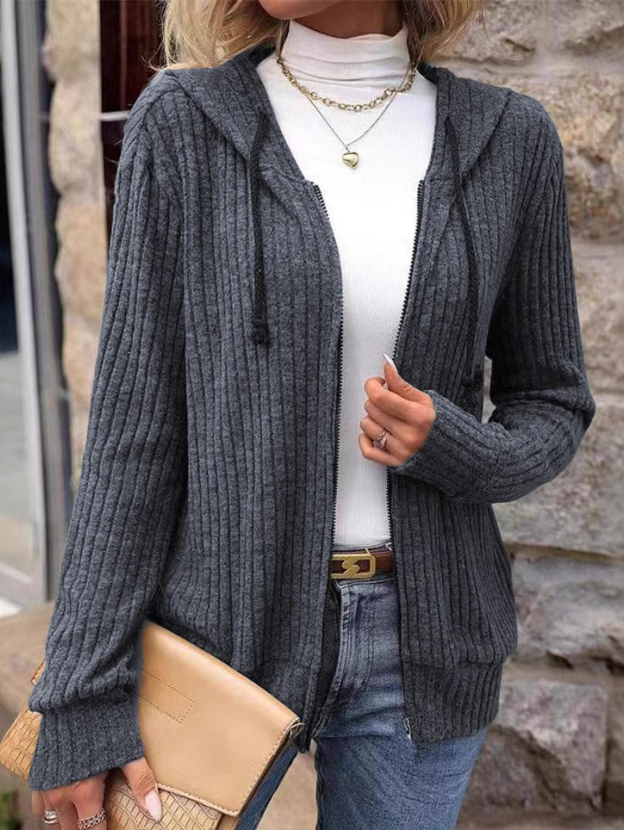 Reanne - Elegante cardigan in maglia con zip