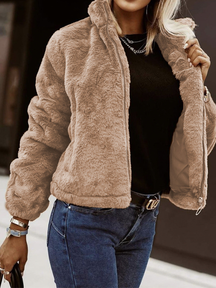 Verna - Giacca oversize in pile morbido e caldo
