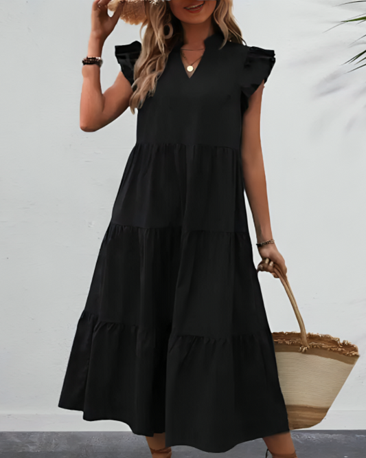 Abi - Abito svasato con volant dallo stile casual ed elegante