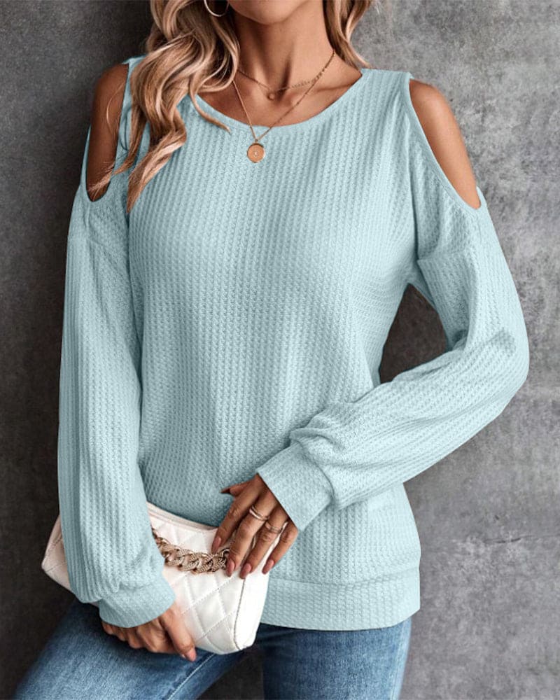 Juliet - Maglione casual a maniche lunghe con spalle scoperte