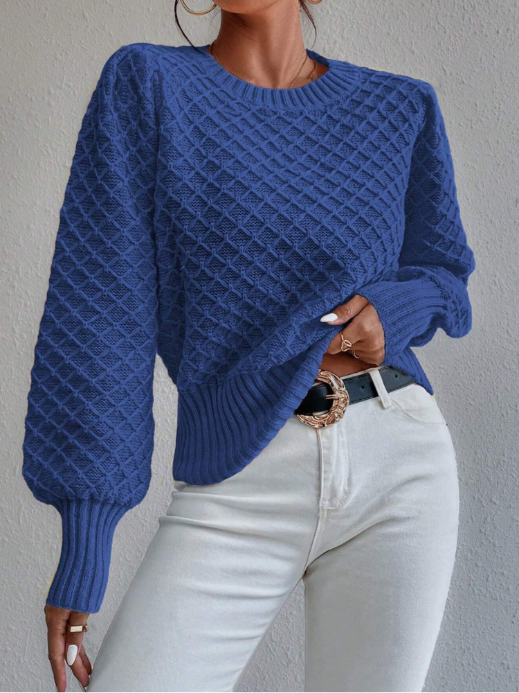 Melisande - Maglione elegante con girocollo e trama trapuntata