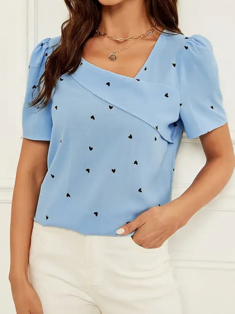 Danaya - Blusa Elegante con Maniche Corte e Stile