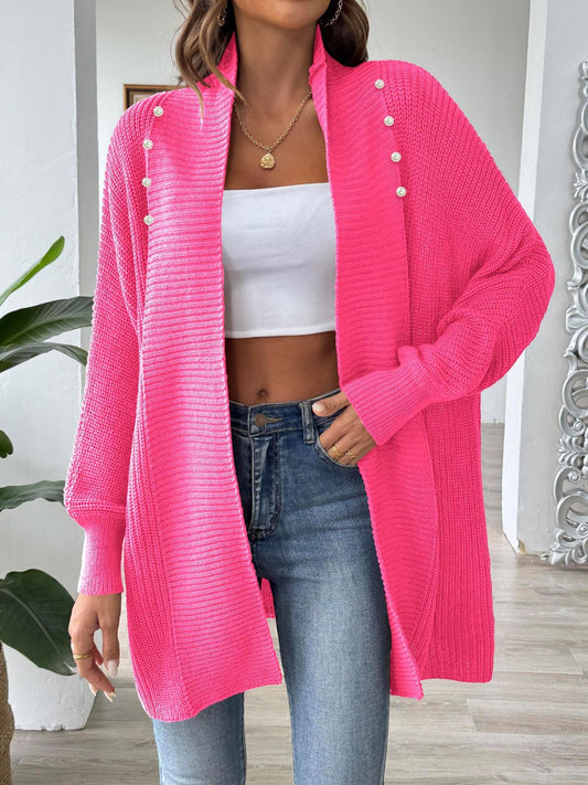 Clarice - Elegante cardigan lungo a maniche lunghe con apertura frontale