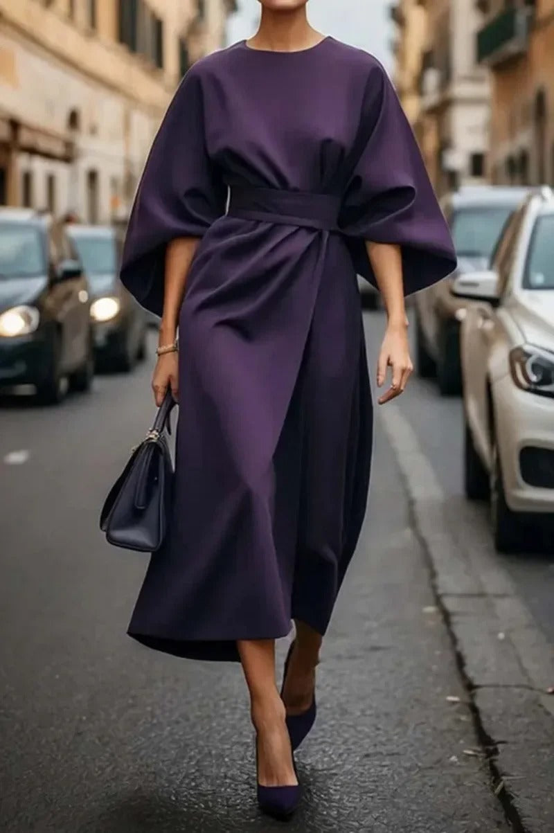 Tianna - Elegante Vestito con Cintura Sottolineata e Maniche a Palloncino