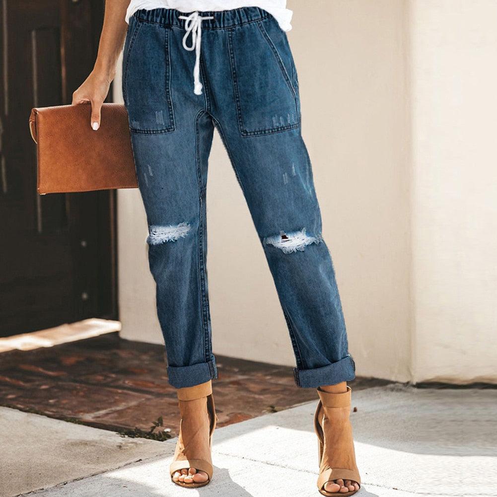 Doreen - Pantaloni jogger in denim casual