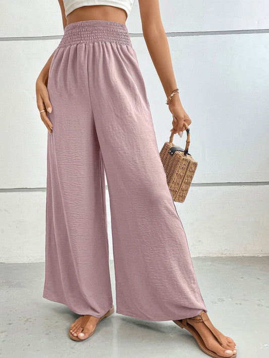 Glenna - Pantaloni casual a vita alta e gamba larga