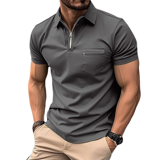 Miguel - Polo Elegante con Zip e Maniche Corte