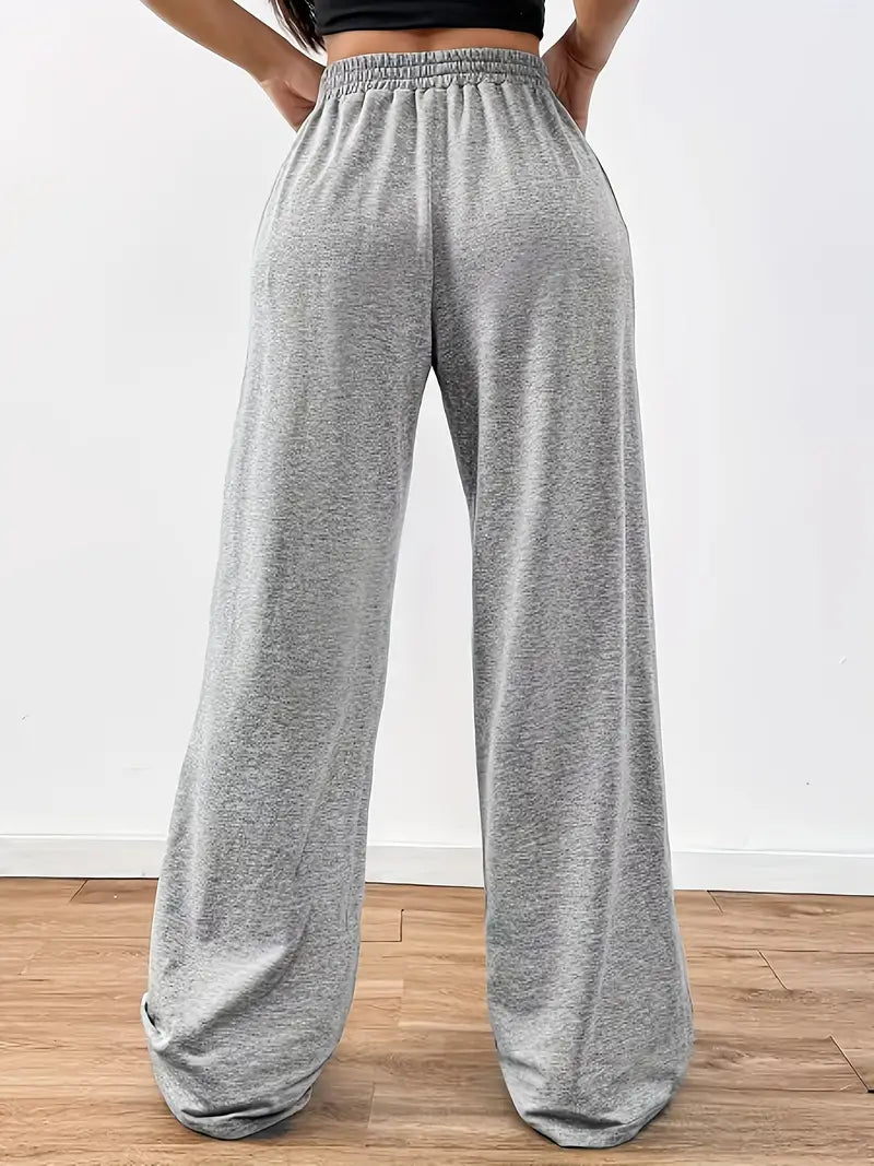 Sally - Pantaloni larghi con stampa a forma di corvo e coulisse