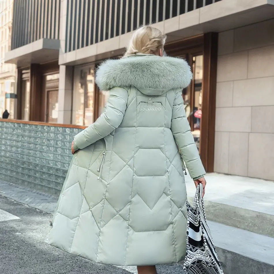 Navy - Caldo cappotto invernale esteso