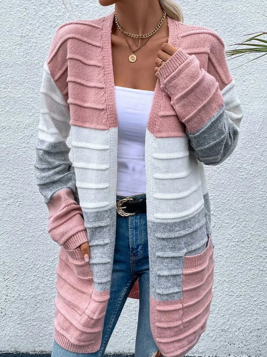 Dariela - Elegante cardigan a righe colorate