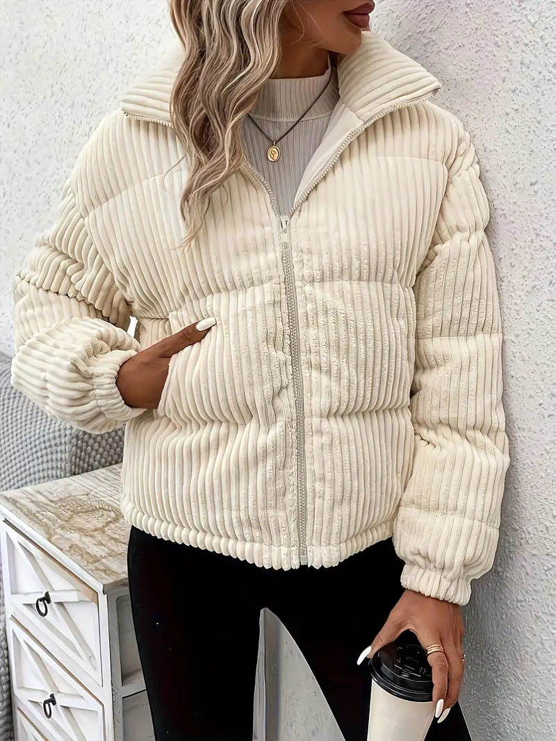 Letha - Cappotto a sbuffo con zip a coste