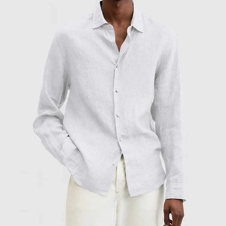 Kiefer - Camicia classica e comoda a maniche lunghe con bottoni