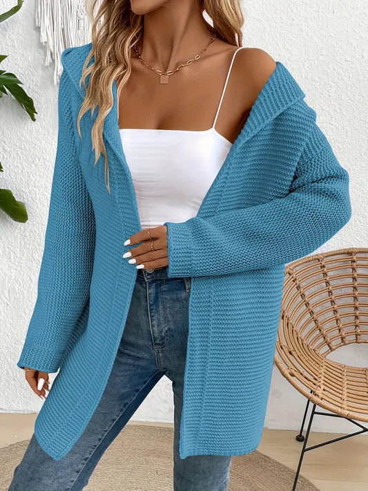 Aura - Cardigan con cappuccio aperto