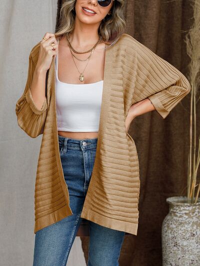 Raquel - Cardigan casual a righe con apertura frontale