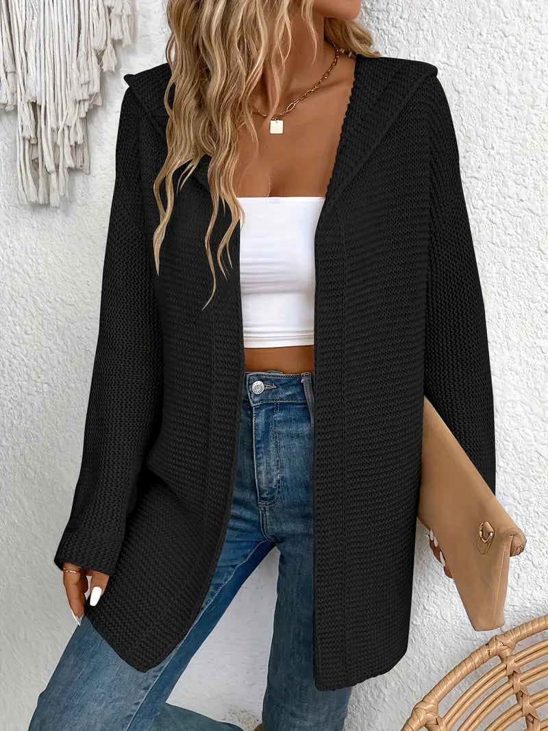 Aura - Cardigan con cappuccio aperto