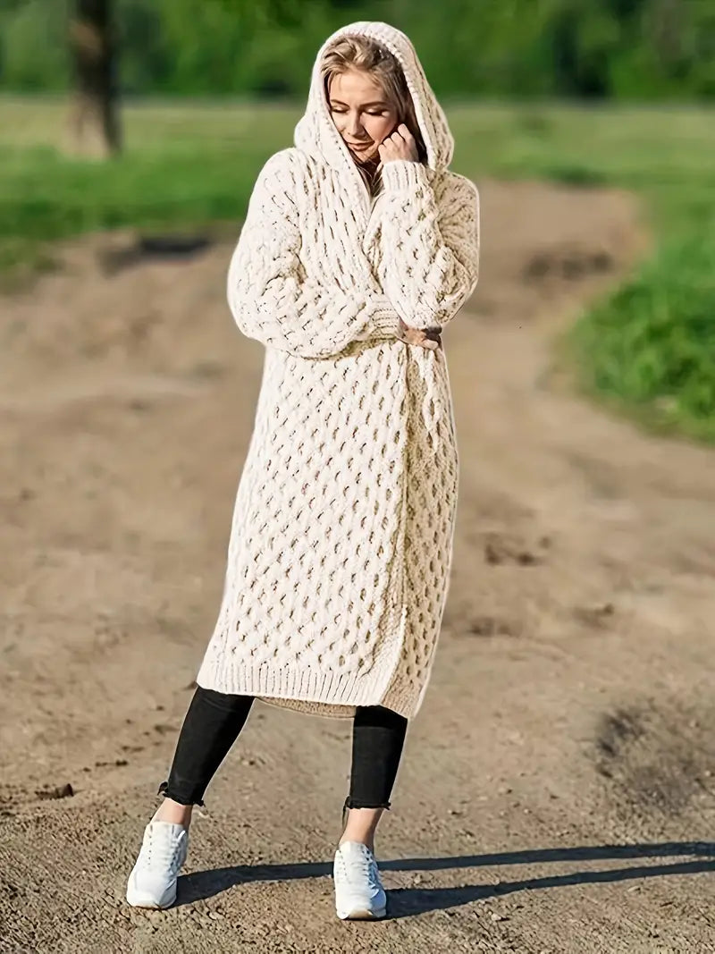 Ursula - Cardigan con cappuccio aperto