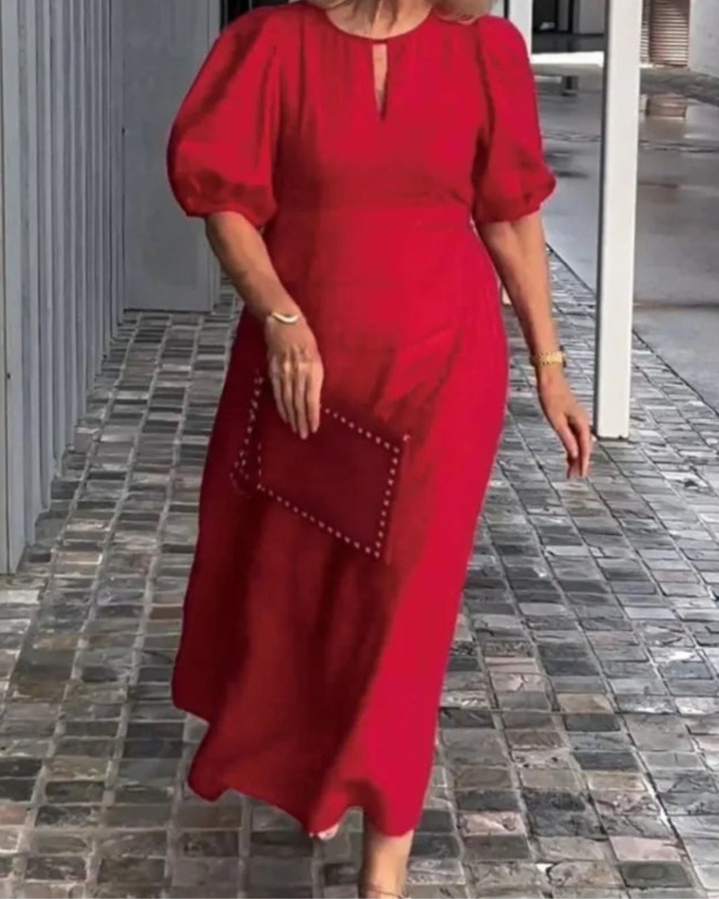 Hyacintha - Abito lungo casual con maniche a sbuffo