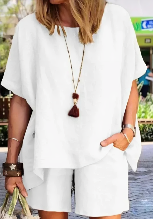 Fiona - Completo casual con camicia ampia e pantaloncini