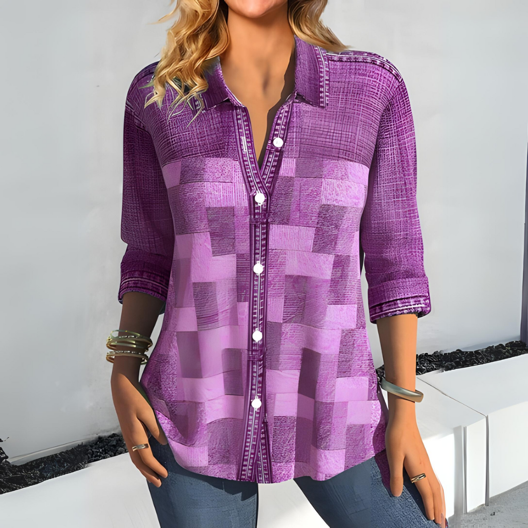 Zyrille - Elegante blusa abbottonata a quadri