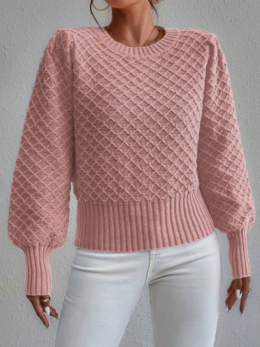 Melisande - Maglione elegante con girocollo e trama trapuntata