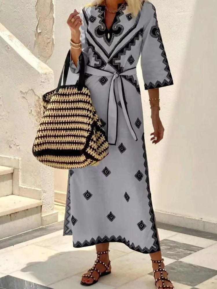 Zariah - Elegante Abito Vintage con Maniche a Metà