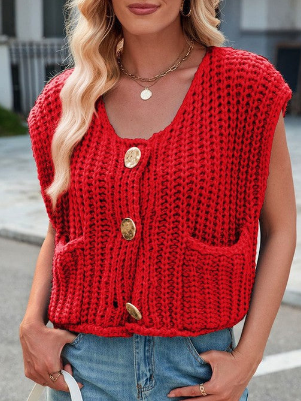Havana - Gilet in maglia oversize senza maniche