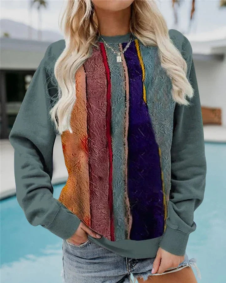 Stephanie - Maglione casual ampio con scollo rotondo