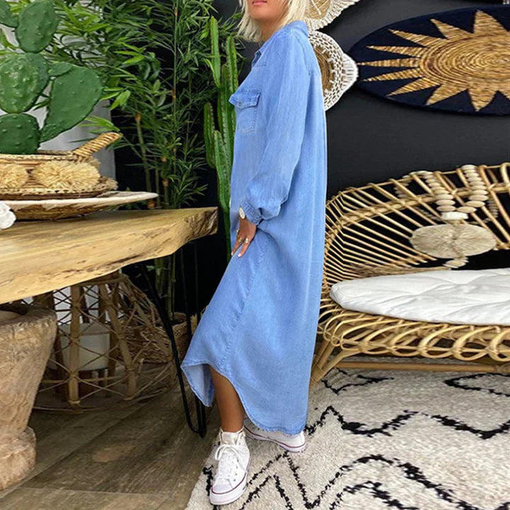 Sara - Abito in denim monocolore per donna