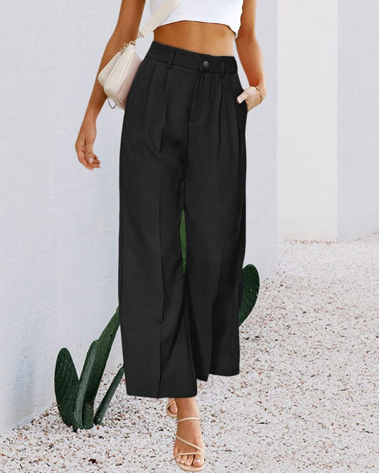 Ovelia - Eleganti Pantaloni a Vita Alta e Gamba Larga