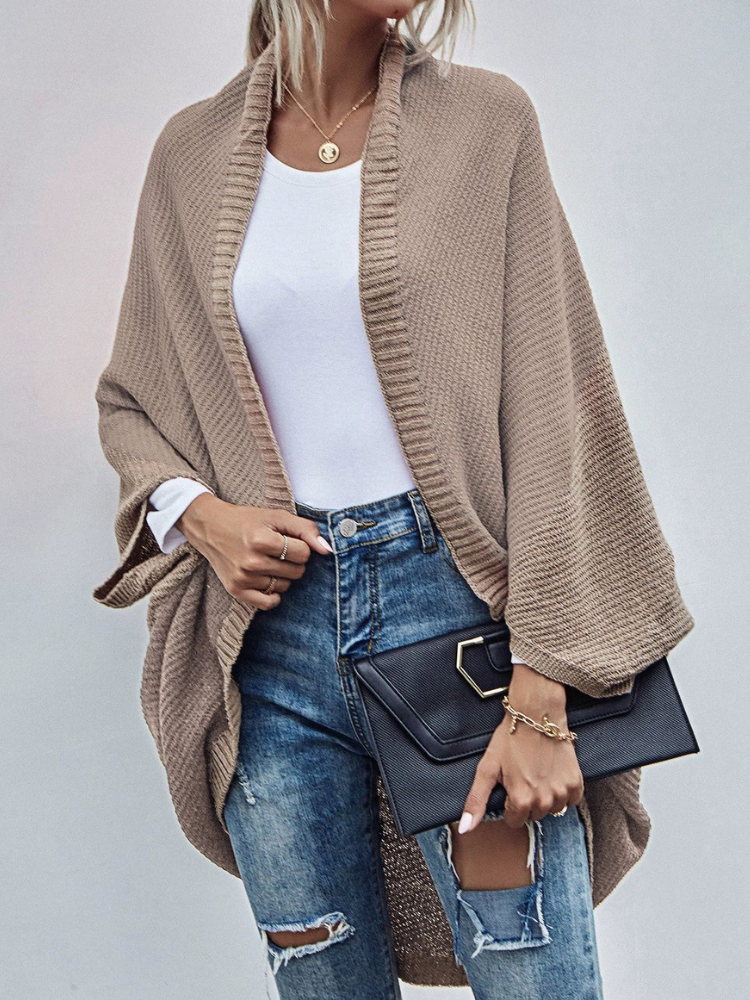 Ricca - Cardigan oversize in maglia con maniche pipistrello