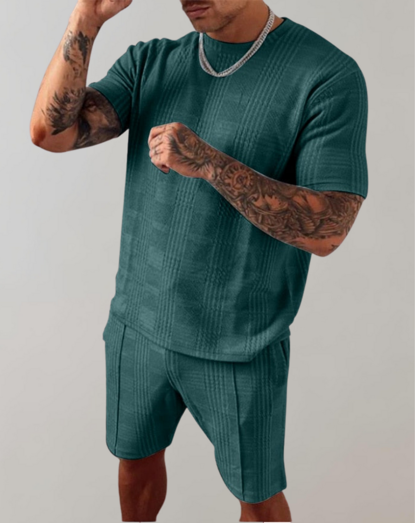 Jadiel - Completo con Camicia e Pantaloncini in Stile Casual