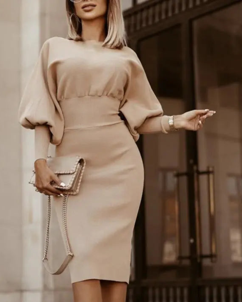 Lorilee - Elegante abito midi con maniche a sbuffo