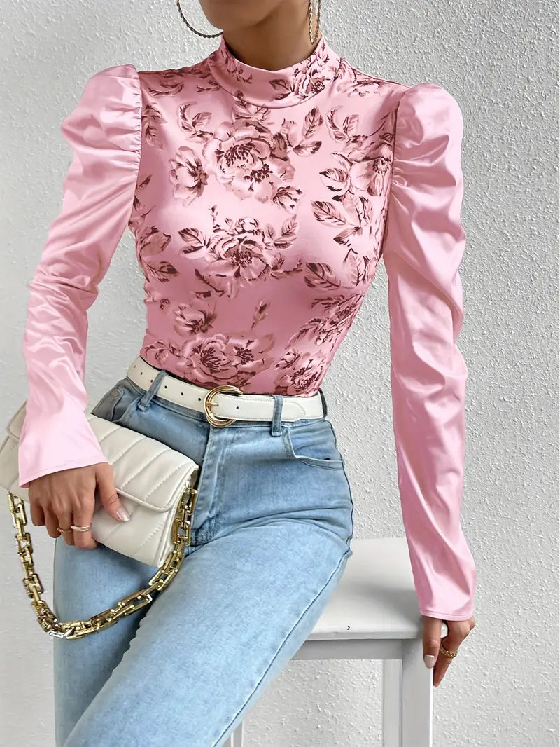 Johanne - Top con stampa floreale e scollo tondo