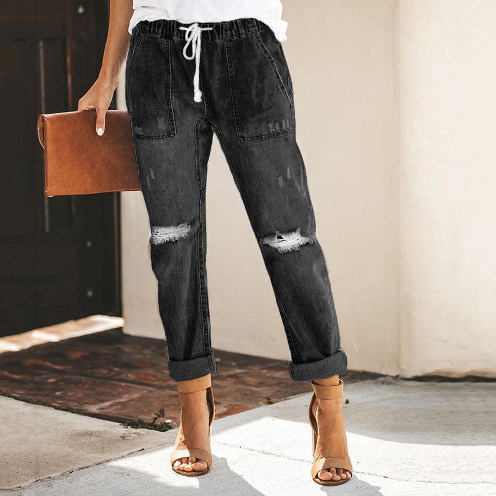 Doreen - Pantaloni jogger in denim casual
