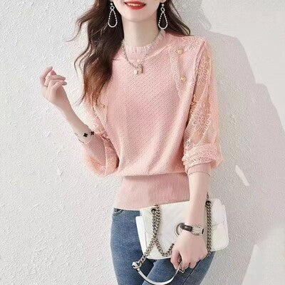Florence - Maglione da donna con maniche in pizzo