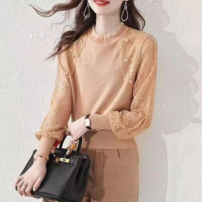 Florence - Maglione da donna con maniche in pizzo
